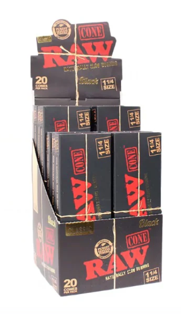 RAW Black 1 1/4 Cone 20ct