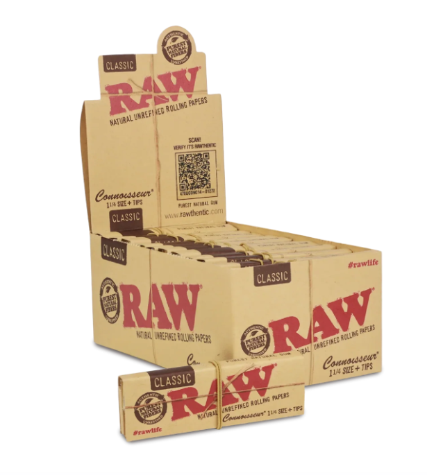 RAW Classic Connoisseur 1 1/4 + Tips Paper 24ct