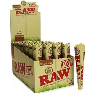RAW Organic Hemp 1 1/4 Cone 6ct