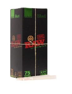 RAW Black Organic 1 1/4 Cone 75ct