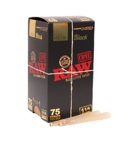 RAW Black 1 1/4 Cone 75ct
