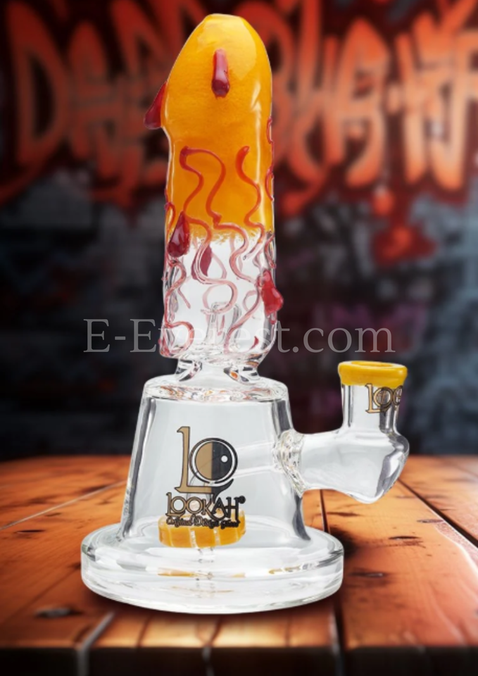 Lookah Bong 9" Showerhead Perc Penis Glass Water Pipe
