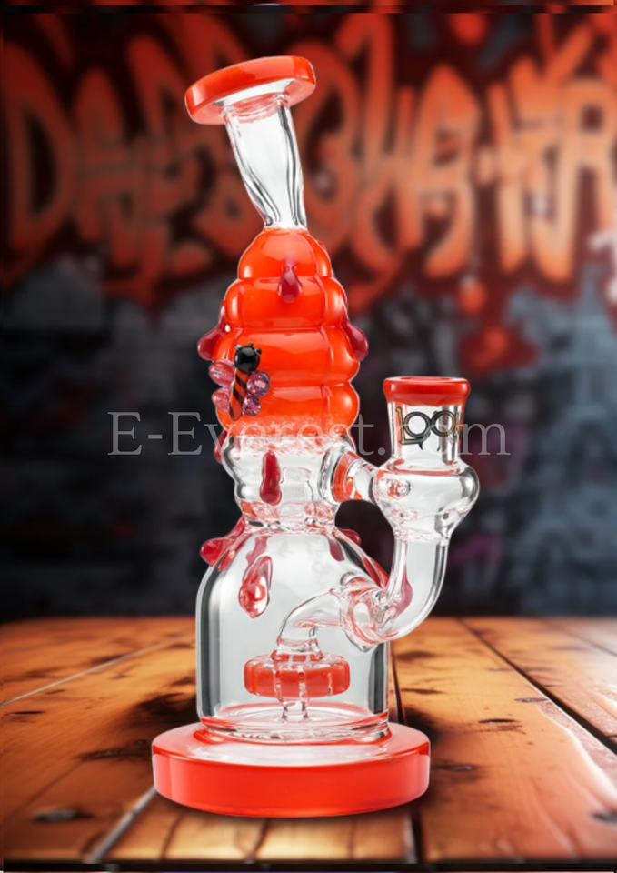 Lookah Bong 9" Bees Showerhead Perc Water Pipe