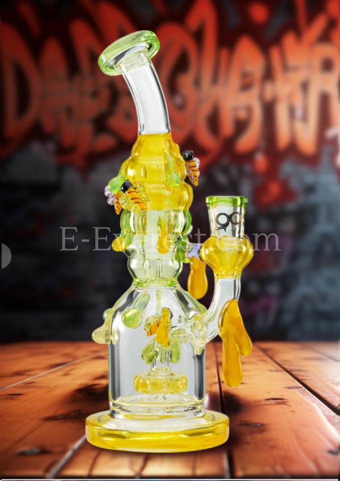 Lookah Bong 9" Bees Showerhead Perc Water Pipe