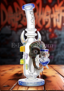 Lookah Bong 9.5" Bull Horn Mask Water Pipe