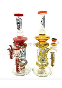 12" Tattoo Side Eye Straight Tube Water Pipe (C302)