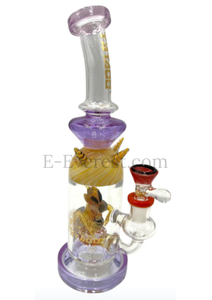 11" Tattoo Triple Unicorn Horn Water Pipe (C45)