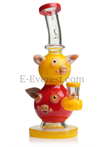LOOKAH 10" Cute Double Piggy Dab Rig (WPC1208)