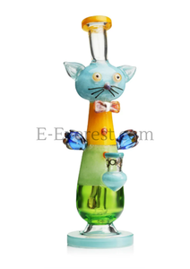LOOKAH 12" Cute Cat Gentleman Glass Water Pipe
