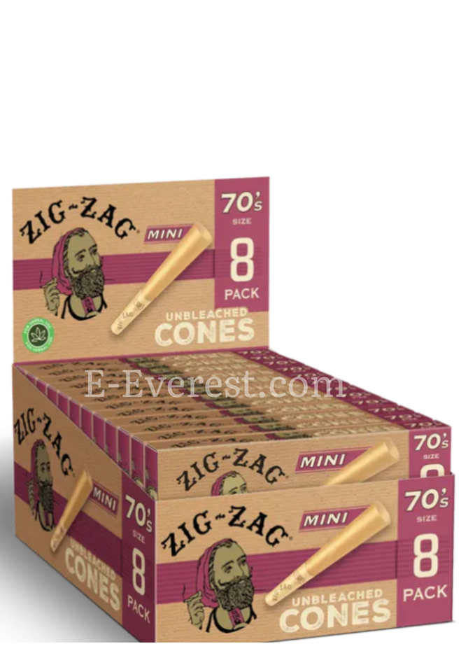 Zig-Zag 70mm Mini Unbleached Cones 8ct