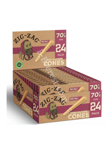 Zig-Zag 70mm Mini Unbleached Cones 24ct