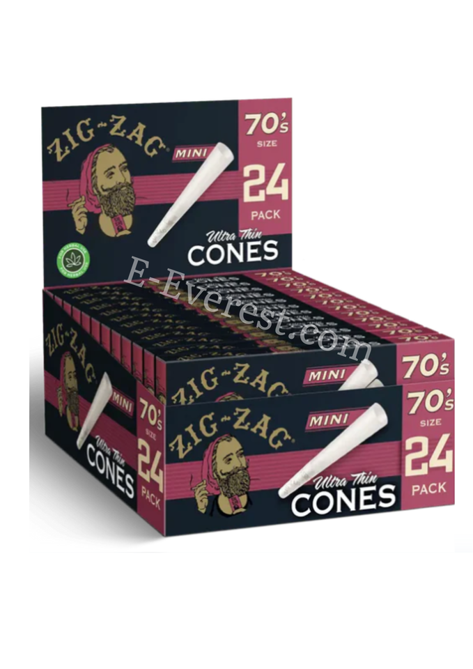 Zig-Zag 70mm Mini Ultra Thin Cones 24ct