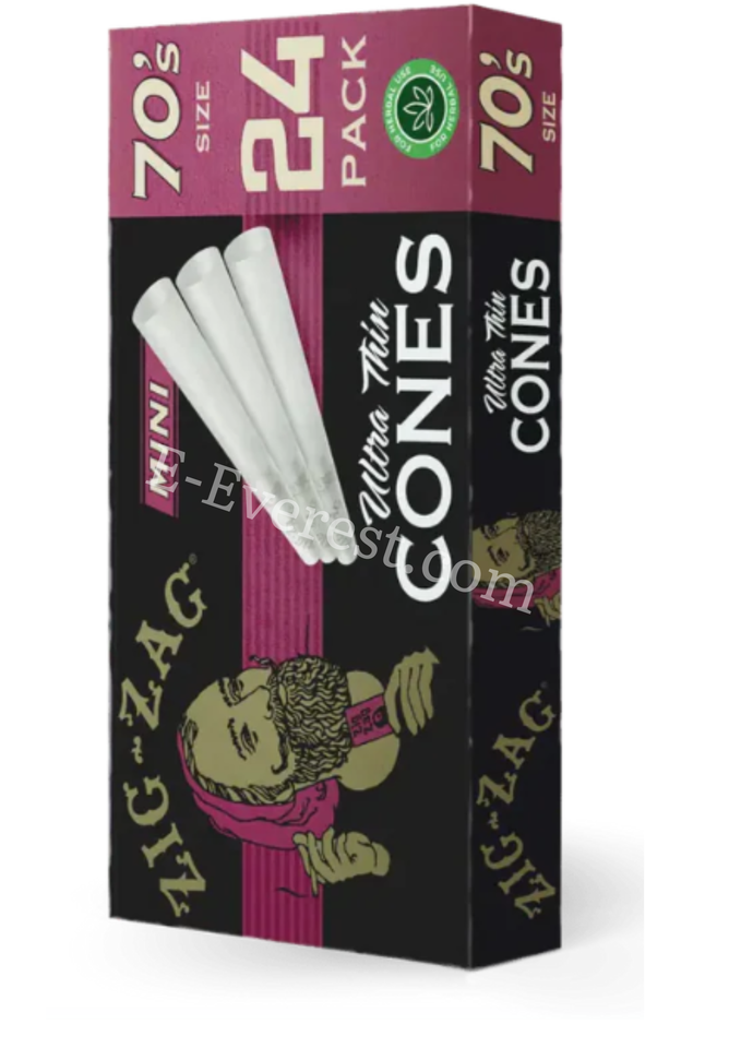 Zig-Zag 70mm Mini Ultra Thin Cones 24ct