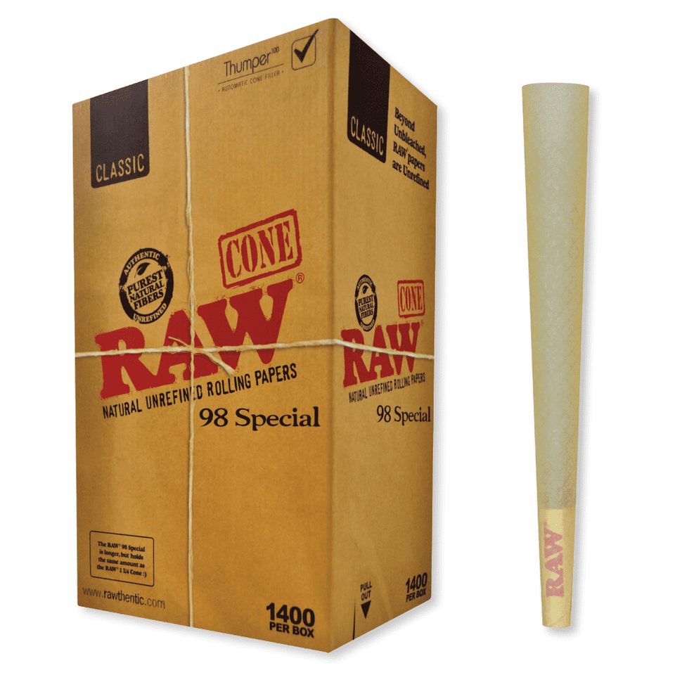 RAW Classic 98 Special Pre-Roll Cones – 98mm (1400 Count)