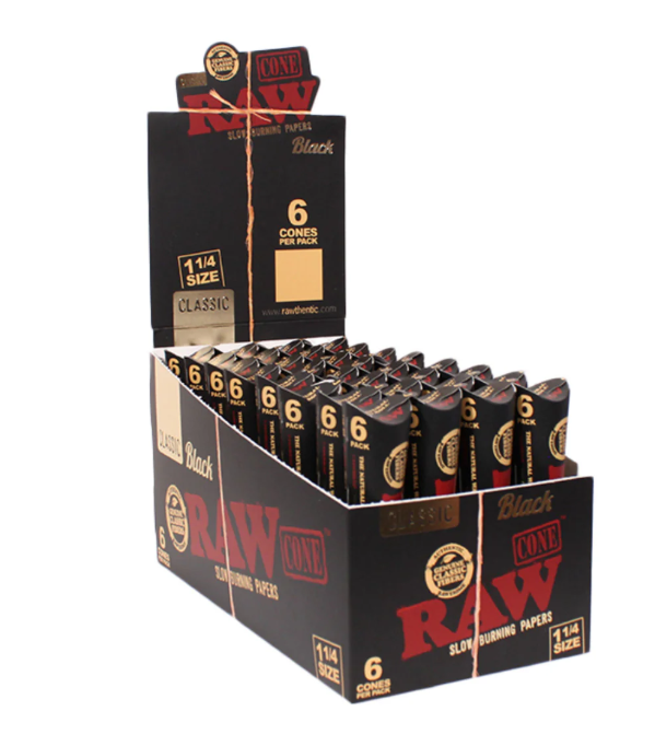 RAW Black 1 1/4 Cone 6ct