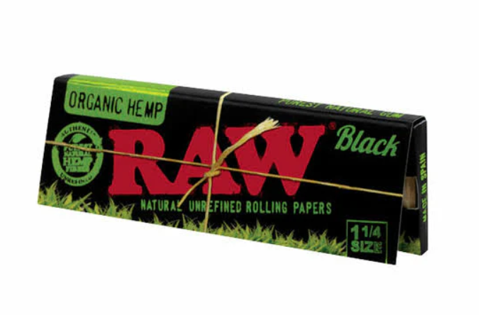 RAW Black Organic Hemp 1 1/4 Paper 24ct