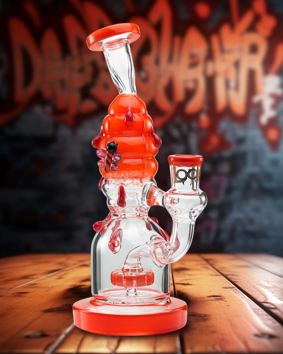 Lookah Bong 9" Bees Showerhead Perc Water Pipe